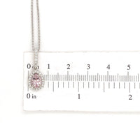 14k White Gold Pear Shaped Pink .58ct Genuine Natural Morganite Pendant (#J6470)