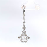 18k Gold Rose Cut 1 Carat Genuine Natural Diamond Dangle Drop Earrings (#J6263)