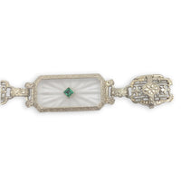 14k Filigree Crystal Quartz Bracelet w/Diamond and Lab-Created Stones (#J7360)