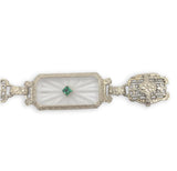 14k Filigree Crystal Quartz Bracelet w/Diamond and Lab-Created Stones (#J7360)