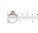 14k White Gold Art Deco .74ct Genuine Natural Ruby Filigree Ring (#J5619)