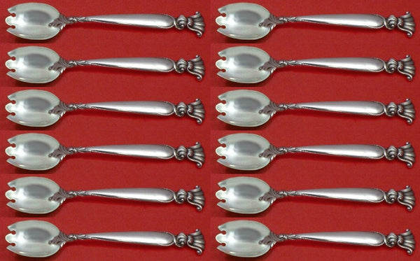 Romance of the Sea by Wallace Sterling Silver Ice Cream Fork Custom Set 12 pcs