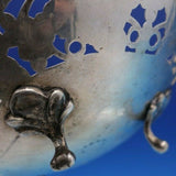 Italian 800 Silver Grape Serving Bowl with Bright-cut Grapes and Leaves (#4290)