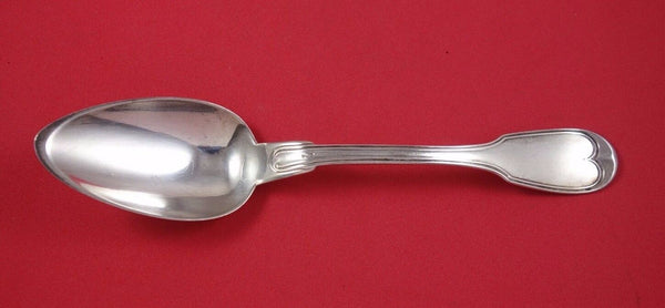 French Thread by Wood & Hughes Coin Silver Dinner Spoon Thick Well Made 8 1/2'