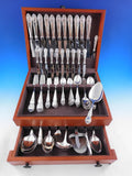 Danish by Christian Heise Silver Dinner Flatware Set Service 106 Pieces Handmade