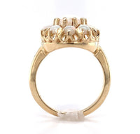 14k Yellow Gold Genuine Natural Opal Ring with an Oval Halo or Rosette (#J6454)