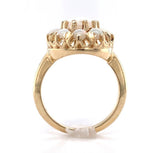 14k Yellow Gold Genuine Natural Opal Ring with an Oval Halo or Rosette (#J6454)