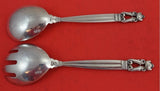Acorn by Georg Jensen Sterling Silver Salad Serving Set 2pc FH All Sterling 8"