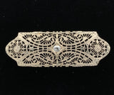 14k White Gold Genuine Natural Diamond Filigree Pin Jewelry (#J6273)