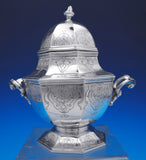 Buccellati Sterling Silver Tea Set 5pc Coffee, Tea, Sugar, Creamer, Tray (#8934)