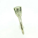 Art Deco 19k White Gold Filigree Genuine Natural Diamond Ring .08ct (#J964)