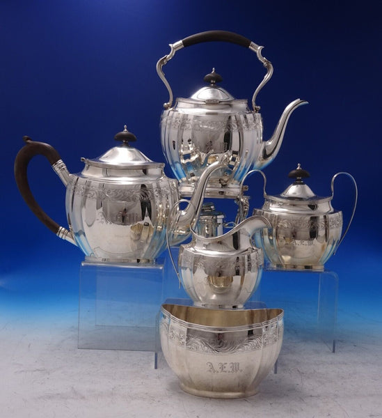 J.E. Caldwell Sterling Silver Tea Set 5pc with Dolphin Feet #330 (#7169)