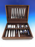 Fjord by Th. Olsens 830 Silver Flatware Set Service 49 pieces Norwegian Modern