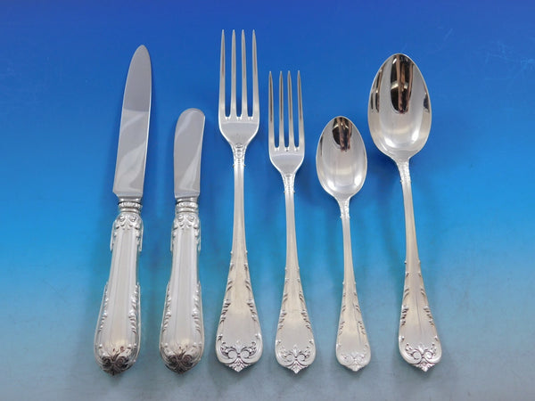 Fleury by Fortunoff Italy Sterling Silver Flatware Set Service Dinner 42 pieces