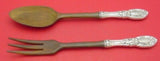 King Richard by Towle Sterling Silver Salad Serving Set w/ wood  11"