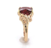 10k Yellow Gold 1.68ct Deep Red Genuine Natural Garnet Ring Size 6.25 (#J6386)
