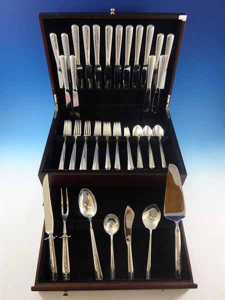 Rambler Rose by Towle Sterling Silver Flatware Set 8 Service 63 Pcs Dinner Size