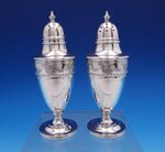 Rose Point by Wallace Sterling Silver Salt Pepper Shakers 2pc #4600-9 (#7780)