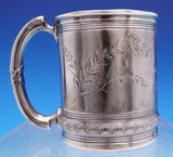 Gorham Sterling Silver Baby Cup #3721 Bright-Cut with Flowers Leaves (#9083)