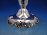 Japanese .950 Sterling Silver Candlestick Leaf Designed Hammered Dented (#6733)
