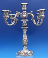 Burgundy by Reed and Barton Silverplate Candelabra Pair 5-Light #74 15" (#8258)