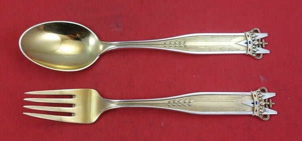 Christmas by A. Michelsen Sterling Silver Fork and Spoon Set 18th anniversary
