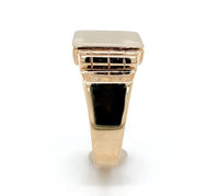 10k Yellow Gold Men's Signet Ring Square Center Not Engraved Size 11 (#J6343)