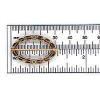 14k Yellow Gold and Platinum Montana Sapphire and Pearl Pin by Krementz (#J6272)