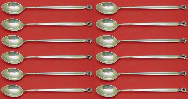 Acorn by Georg Jensen Sterling Silver Iced Tea Spoon Set 12 pcs 7 3/8"