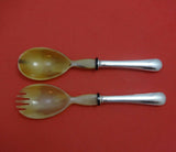 Spagnolo by Zaramella Argenti Sterling Silver Salad Serving Set 2pc w/Horn 9"
