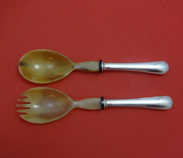 Spagnolo by Zaramella Argenti Sterling Silver Salad Serving Set 2pc w/Horn 9"