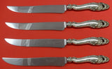 Decor by Gorham Sterling Silver Steak Knife Set 4pc Large Texas Sized Custom 10"