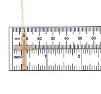 14k Yellow Gold Cross Pendant with Engraved Design and Chain Jewelry (#J6228)