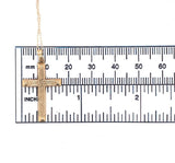14k Yellow Gold Cross Pendant with Engraved Design and Chain Jewelry (#J6228)