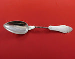 Duhme Sterling Silver Serving Spoon #1 Twist handle Bright-cut 8 1/2"