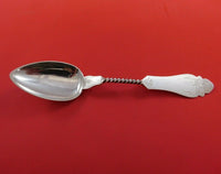 Duhme Sterling Silver Serving Spoon #1 Twist handle Bright-cut 8 1/2"