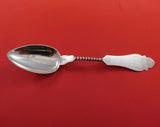 Duhme Sterling Silver Serving Spoon #1 Twist handle Bright-cut 8 1/2"