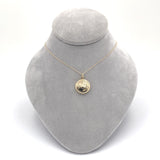 10k Yellow Gold Round Engraved Locket with 14k Chain Jewelry "Donjia" (#J6525)