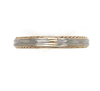 14k White and Yellow Gold Men's Wedding Band Size 13 (#J5979)