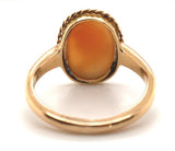 18k Yellow Gold Swedish Genuine Natural Shell Cameo Ring Jewelry (#J7514)