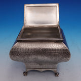American Silverplate Tea Caddy Middle Eastern Motif Circa 1880 4 1/2" (#9261)