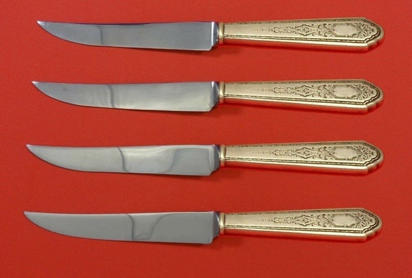Mary II by Lunt Sterling Silver Steak Knife Set 4pc HHWS Custom Made 8 1/2"