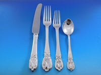 Blossom by Carl Poul Petersen Sterling Silver Flatware Set Dinner Service 69 pcs