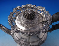Robert Hendery Canadian Sterling Silver Tea Set 4pc Chased with Ebony  (#7188)