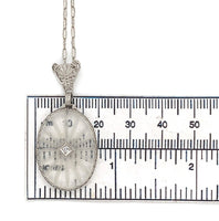 14k Gold Filigree Genuine Natural Rock Crystal Quartz Diamond Pendant (#J6589)