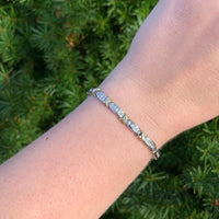 10k Gold 1.40 Carat TW Genuine Natural Diamond Tennis Bracelet 7 1/8" (#J7039)