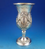 Judaica Sterling Silver Seder Cup GW w/ Applied Wreaths Swags Flowers 6" (#8692)