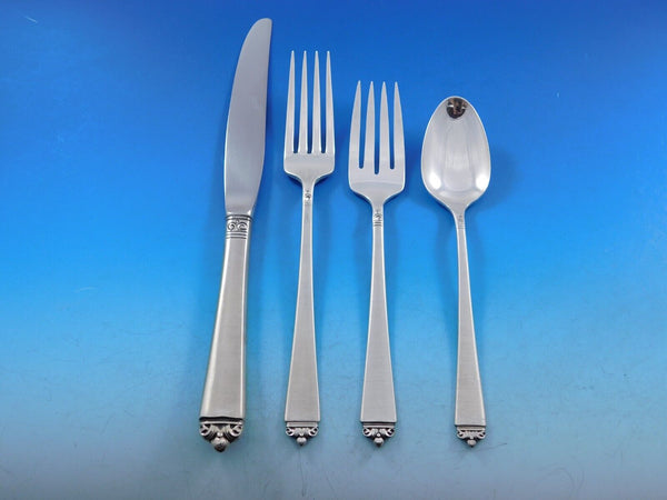 Satin Beauty by Oneida Sterling Silver Flatware Set for 12 Service 52 pieces
