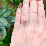 14k Gold 2.24ct Pink / Peach Genuine Natural Tourmaline Ring w/Diamonds #J7441