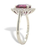 14k White Gold 2.37 Carat Genuine Natural Umbalite Garnet Diamond Ring (#J7565)